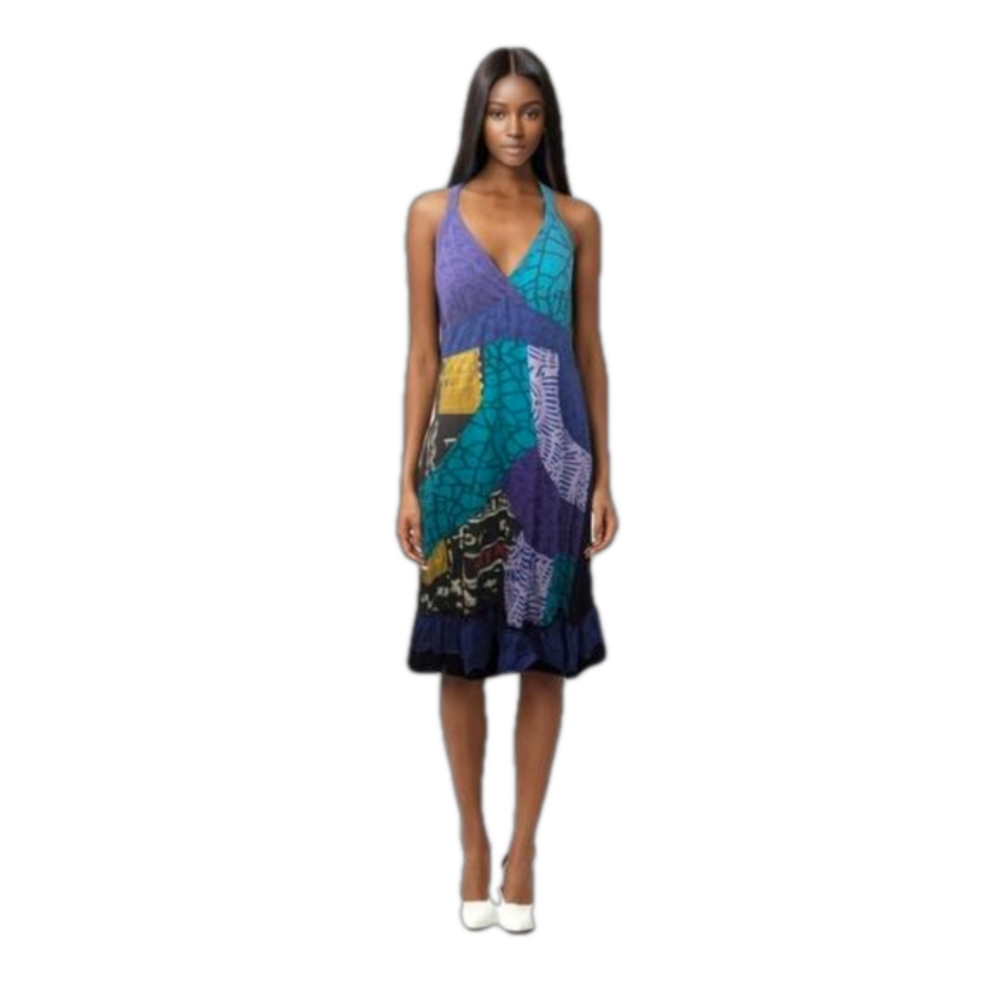 Colorful halter dress size small